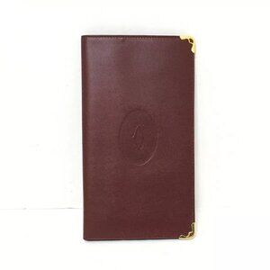 100% Authentic Cartier Must Line - Bordeaux Leather Bill Holder 145-083024